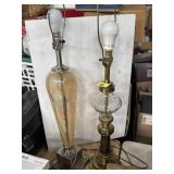 37' tall crackle glass lamp and traditional brass