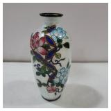 Oriental cloisonne vase 6in