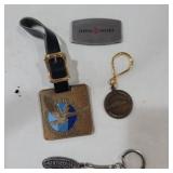 General electric pocket knife and 3 key chains