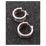 Silver Tiffany company hoop earrings marked