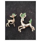 2 Gerry's Christmas reindeer brooches