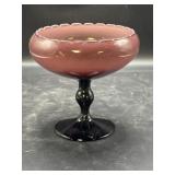 Amethyst glass pedestal dish
