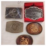 4 GE and 1 Westinghouse belt buckles