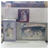 Christmas decor musical snowman, snowman candle