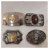 4 western style belt buckles