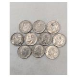 10 1962, 1963,1964 silver dimes