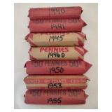 7 Rolls wheat pennies