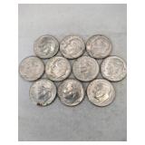 10 1964 silver dimes