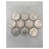 10 1964 silver dimes
