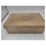 Goldtone dresser box plastic w/ hinge lid