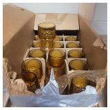 Anchor Hocking Georgian honeycomb amber tumblers