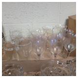 Iridescent wine glasses and coke glasses