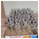 Libbey silver leaf wine glasses and fluted