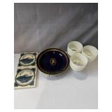Arabia Finland candle holders, drink coasters and