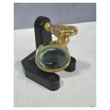 Brass table top magnifying glass