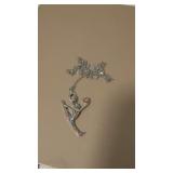 Chrystal sterling silver ballerina necklace with