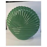 1980s Art Deco revival ceramic shell vase