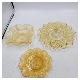 Yellow glass plates and dish