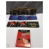 Sony, TDK and memorex audio cassette audio tapes