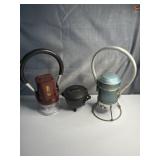 blue battery-powered railroad signal lantern