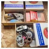 Cigar boxes of assorted tools