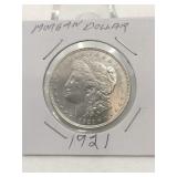 1921 Morgan silver dollar