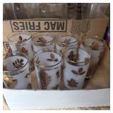 7 Libbey gold leaf drinking glasses