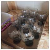 Federal glass sundown pedestal beer glasses