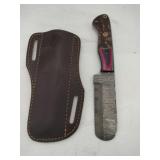 Damascus style utility/Bull  cutter knife w/