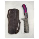 Damascus style utility/Bull  cutter knife w/