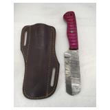 Damascus style utility/Bull  cutter knife w/