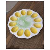 10" vintage ceramic deviled egg plate