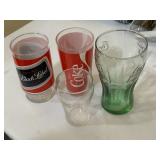 Coca-Cola collector glasses & Carling Beer glass