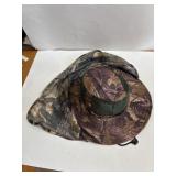 New camo vented hat with neck protector