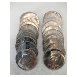 20 Kennedy half dollars mixed years
