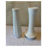 EO Brody, Company, milk glass vase 9 inches tall.