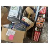 Double Lazy Susan, envelopes, blanket, and other