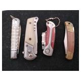 4 mixed pocket knives