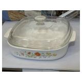 CorningWare lidded baking dish, "Wildflower"