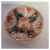 Mexican redware Sombrero dish 5.5in diameter hand