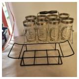 25 anniversary glasses and carrier and extra