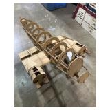 unfinished balsa or plywood wooden skeleton frame