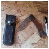 Pakistan large pocket knife and leather case