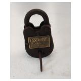 Modern Folsom prison California padlock with key