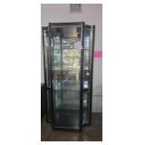 mid-century modern black lacquer and brass