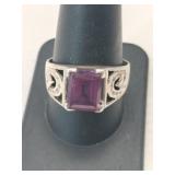 Silver art deco ring unmarked size 10.  .160oz