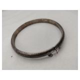 Silver hinge bangle bracelet marked 925.   .315oz