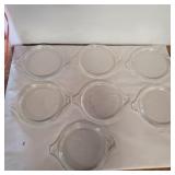 7 glass Pyrex lids 6in 470 1 lid is chipped