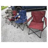 4 camp Chairs some wear and tear but still have