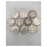 10 1964 silver dimes